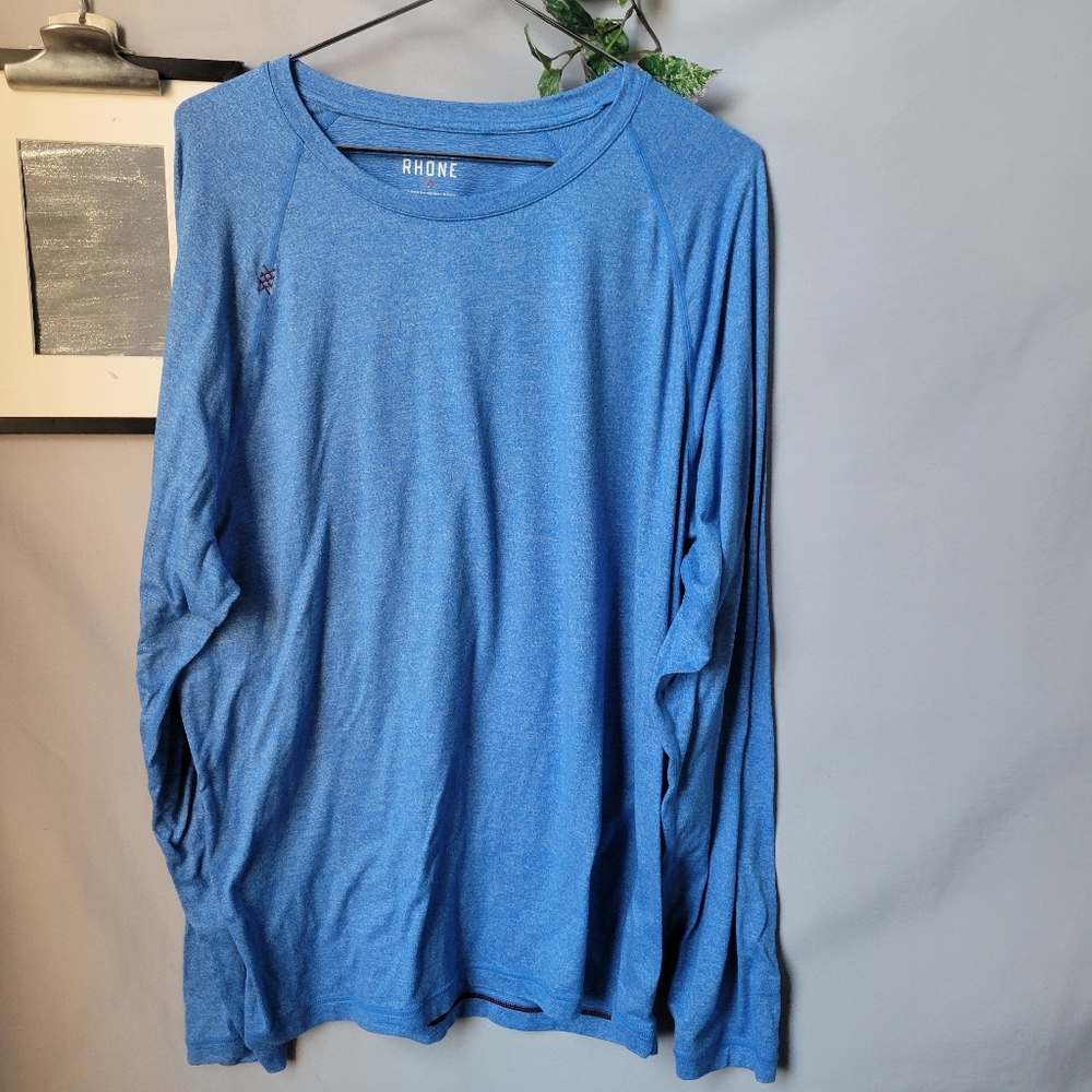 Rhone Men's Reign Long Sleeve Pullover Tee Blue XL